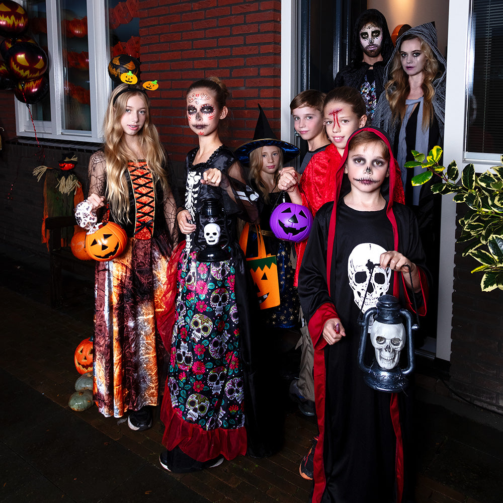 Déguisement Sorcière Enfant Velours Orange Halloween