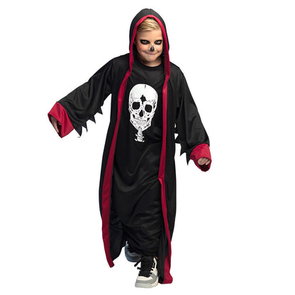 Déguisement Enfant Grim Reaper Noir et Rouge avec Robe et Cape