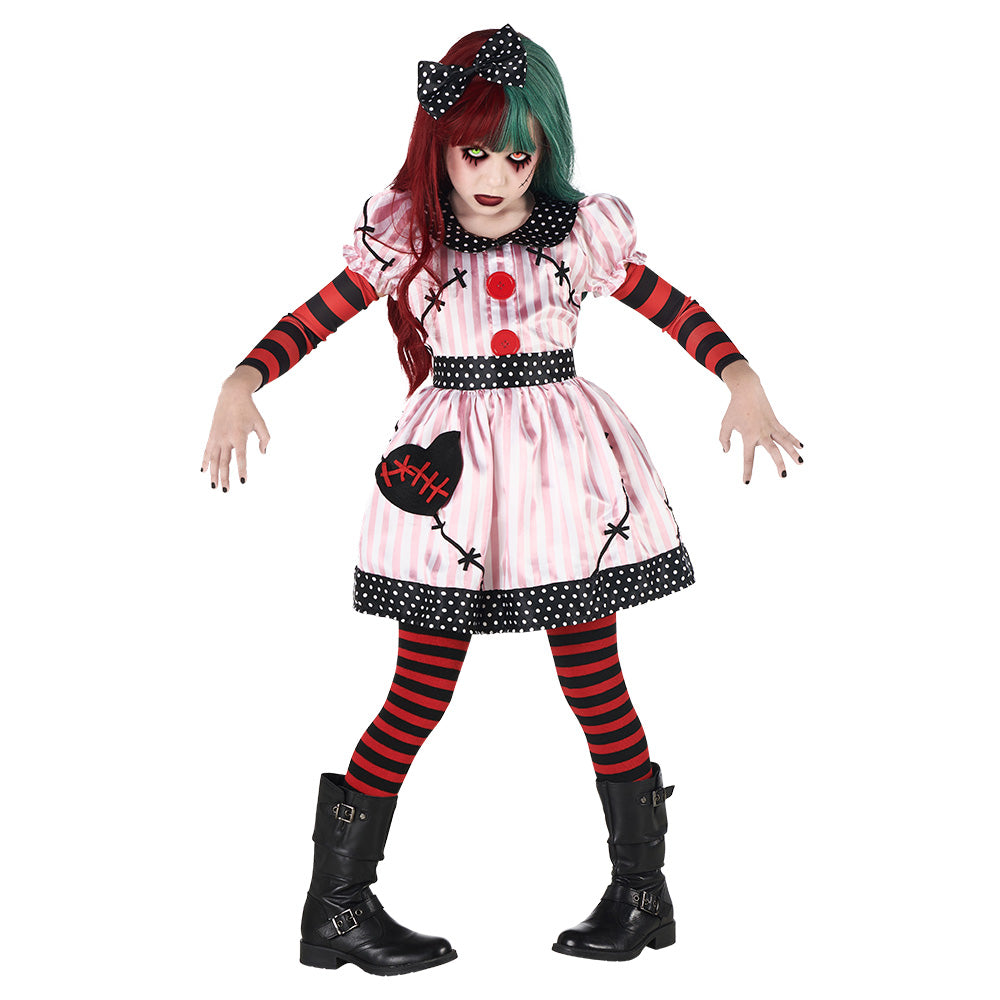 Déguisement Poupée Gothique Enfant - Robe Rose et Noir
