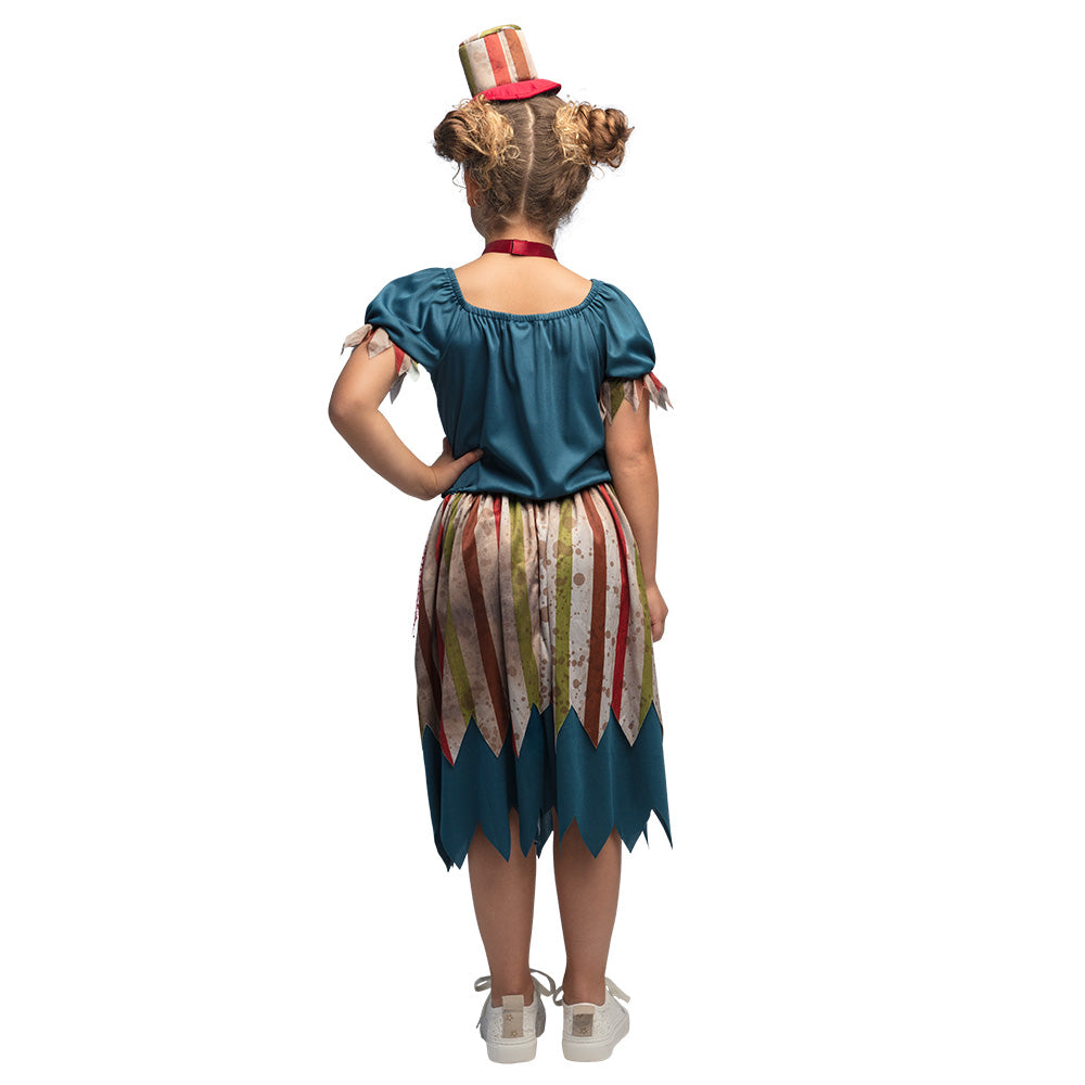 Déguisement Clown Cirque Enfant - Robe Colorée avec Chapeau