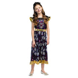 Déguisement Squelette Dia de los Muertos Fille - Robe Crâne Coloré