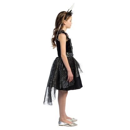 Déguisement Licorne Noire Enfant - Robe Paillettes & Accessoires