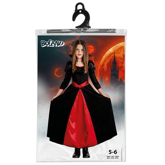 Déguisement Vampire Enfant Noir et Rouge - Robe et Col