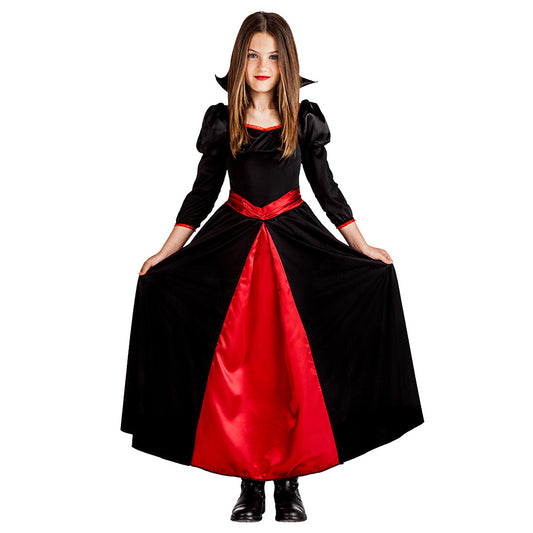 Déguisement Vampire Enfant - Robe Noire et Rouge avec Accessoires