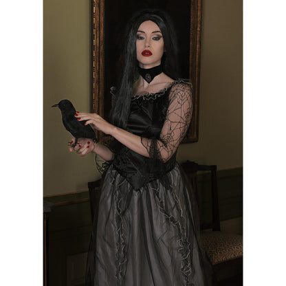 Costume Sorcière Maléfique Noir et Violet avec Chapeau