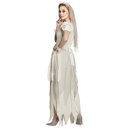 Déguisement Mariée Fantôme Blanc Halloween - Robe Longue Voile