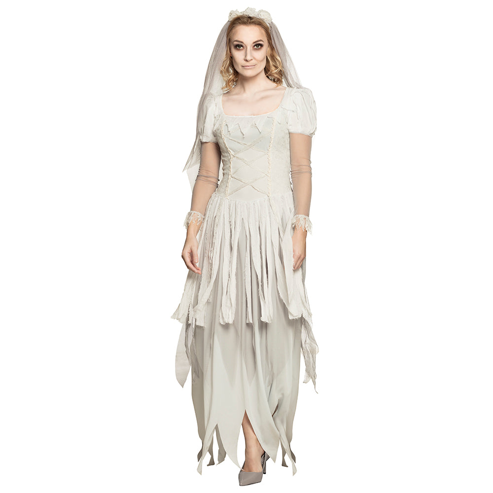 Robe Mariée Fantôme Blanc - Déguisement Zombie Femme Halloween