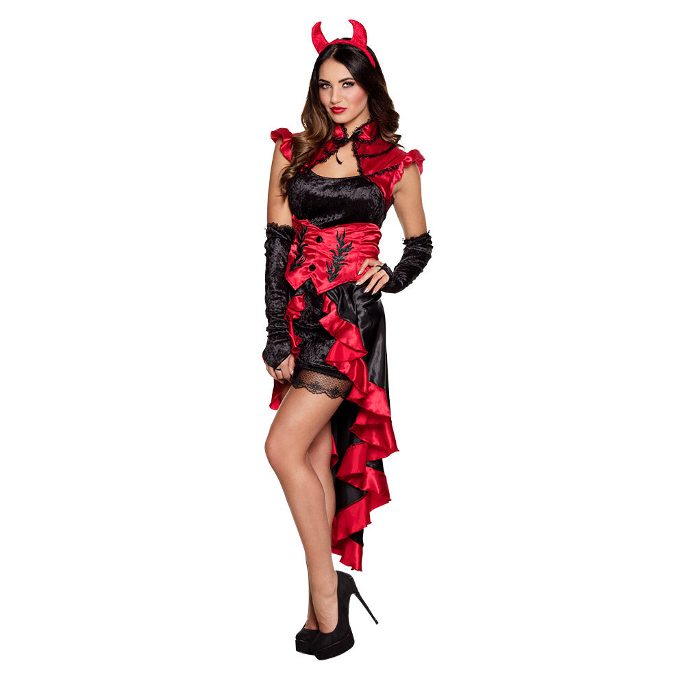 Déguisement Diablesse Rouge et Noir Sexy avec Cornes