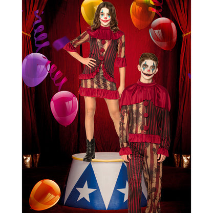 Déguisement Clown Cirque Enfant - Robe à Volants et Maquillage