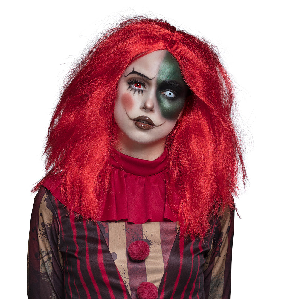 Déguisement Clown Cirque Femme - Robe Rayée Rouge et Noir