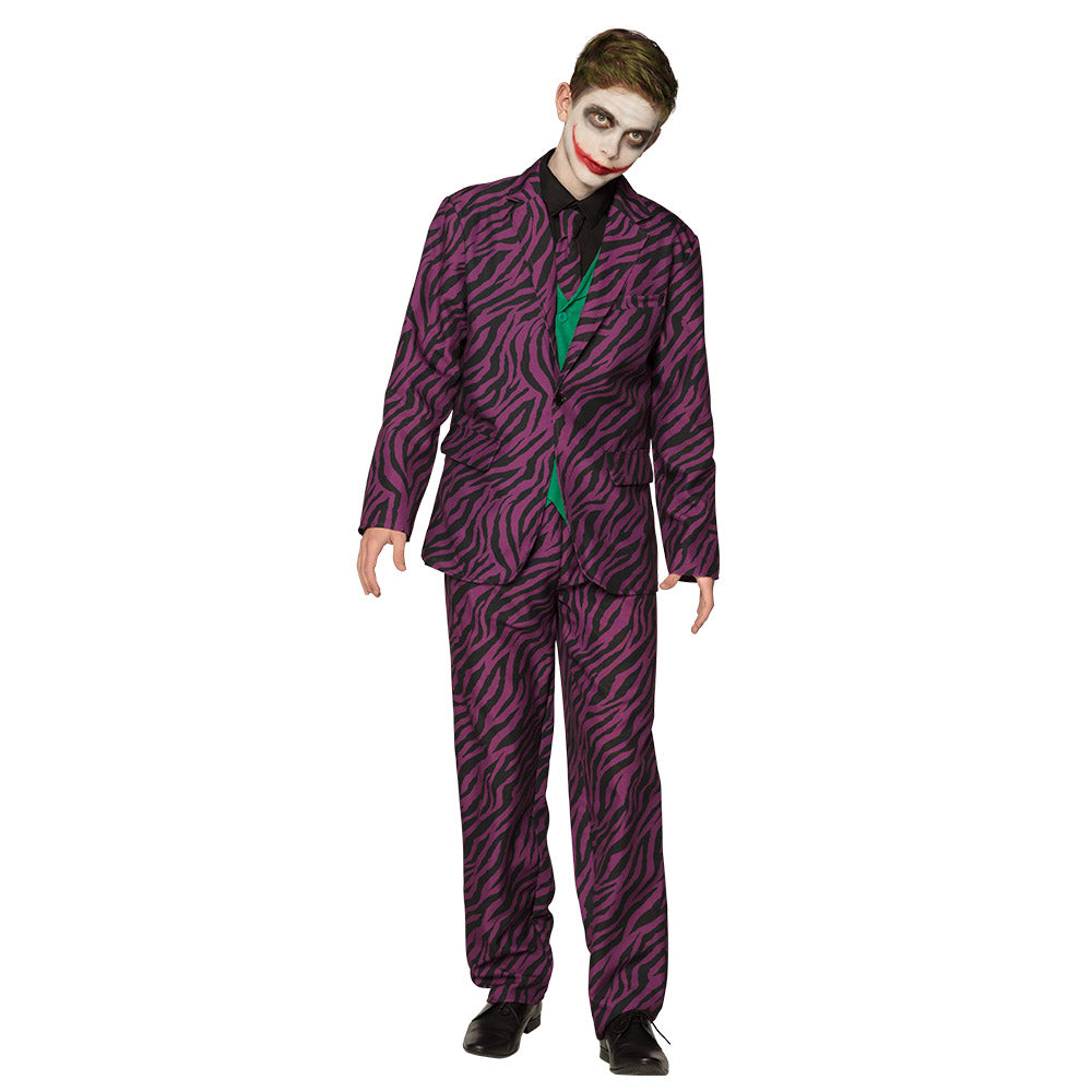 Costume Joker Zébré Violet & Noir - Déguisement Adulte