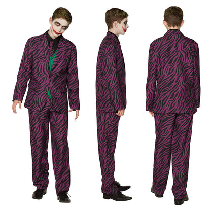 Costume Joker Zébré Violet & Noir - Déguisement Adulte