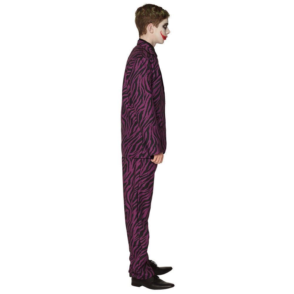 Costume Joker Zébré Violet & Noir - Déguisement Adulte