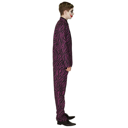 Costume Joker Zébré Violet & Noir - Déguisement Adulte