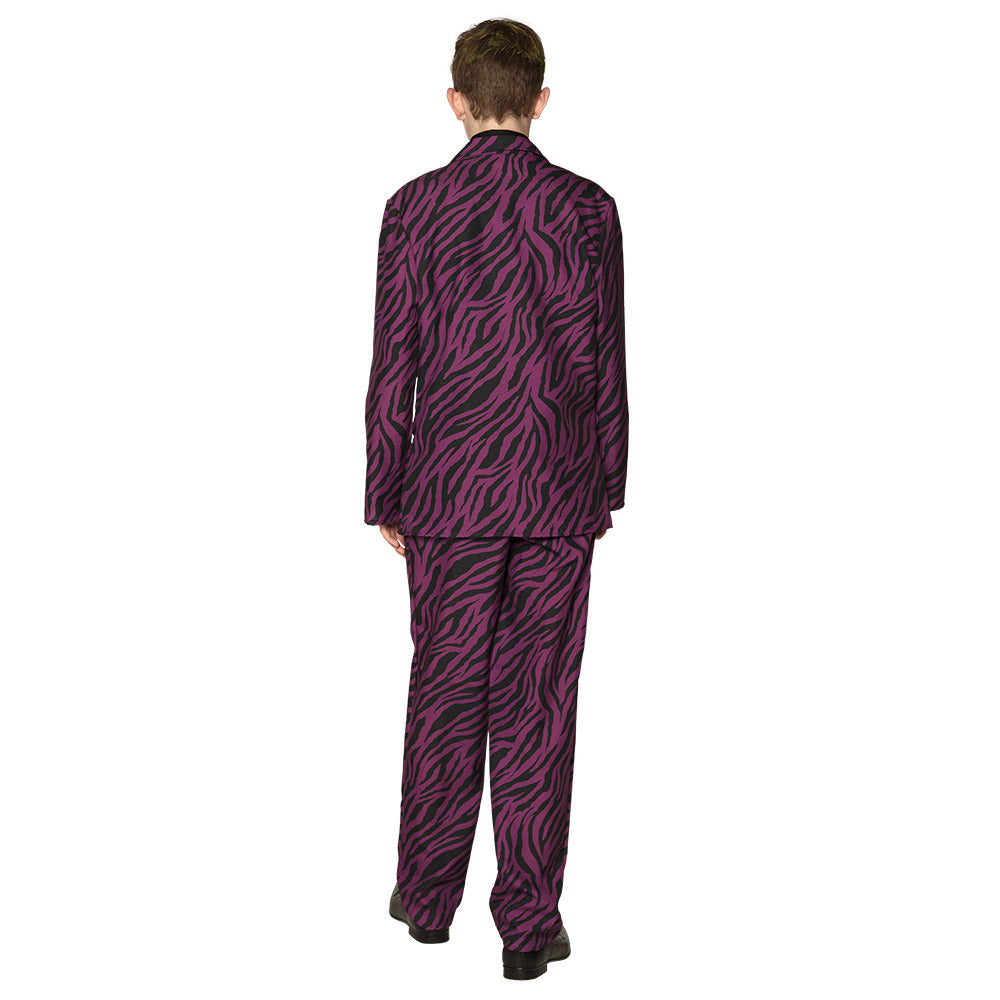 Costume Joker Zébré Violet & Noir - Déguisement Adulte