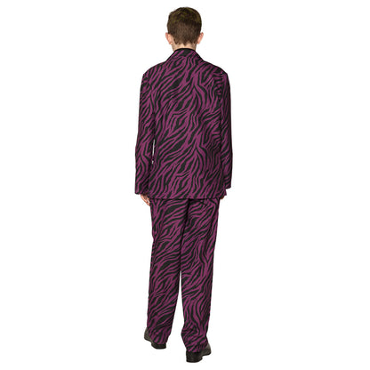 Costume Joker Zébré Violet & Noir - Déguisement Adulte