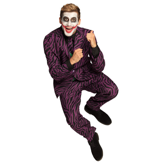 Costume Joker Violet Zébré - Déguisement Complet Adulte