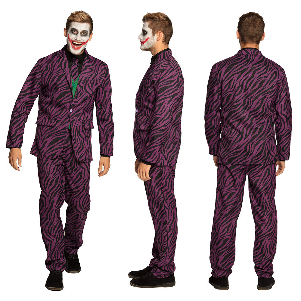 Costume Joker Violet Zébré - Déguisement Complet Adulte
