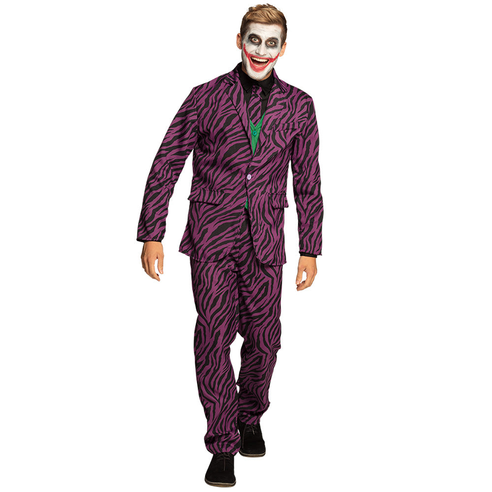 Costume Joker Violet Zébré - Déguisement Complet Adulte