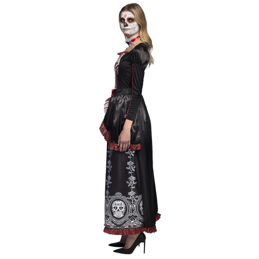 Déguisement Squelette Mariée Gothique Femme - Robe Noire