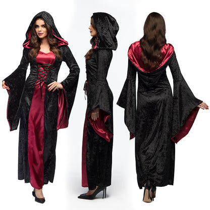 Déguisement Vampire Gothique Femme avec Cape et Capuche