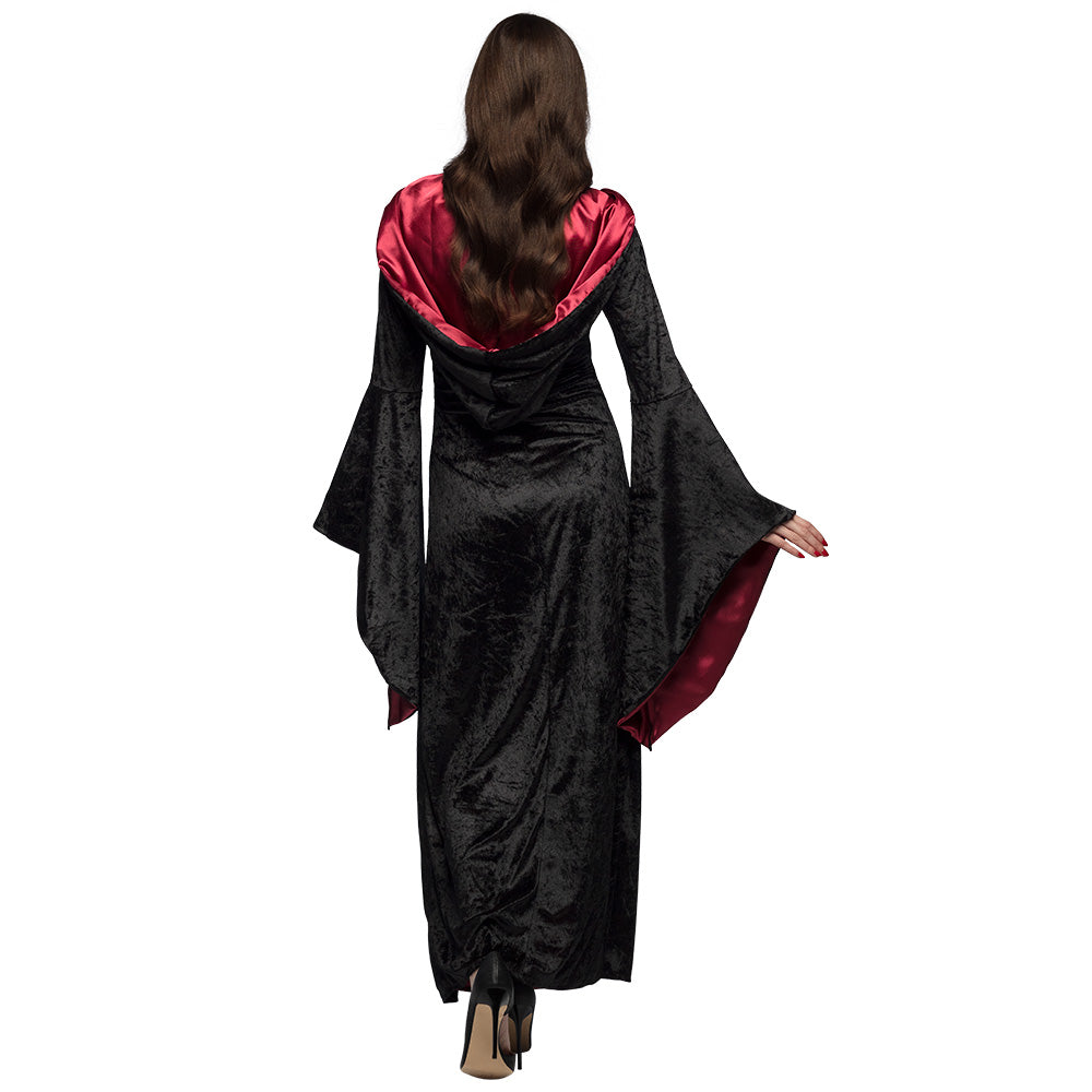 Déguisement Vampire Gothique Femme avec Cape et Capuche