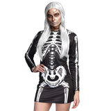 Robe Squelette Femme Noir & Blanc - Déguisement Halloween