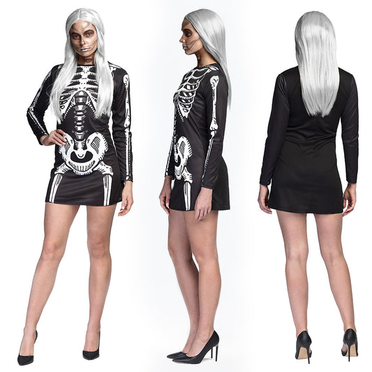 Robe Squelette Femme Noir & Blanc - Déguisement Halloween