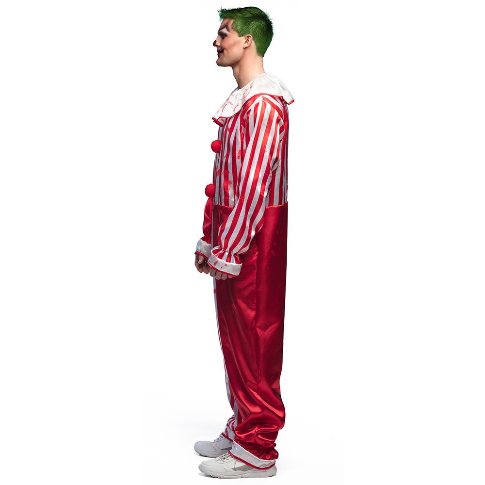 Déguisement Clown Cirque Rayé Rouge Blanc Adulte