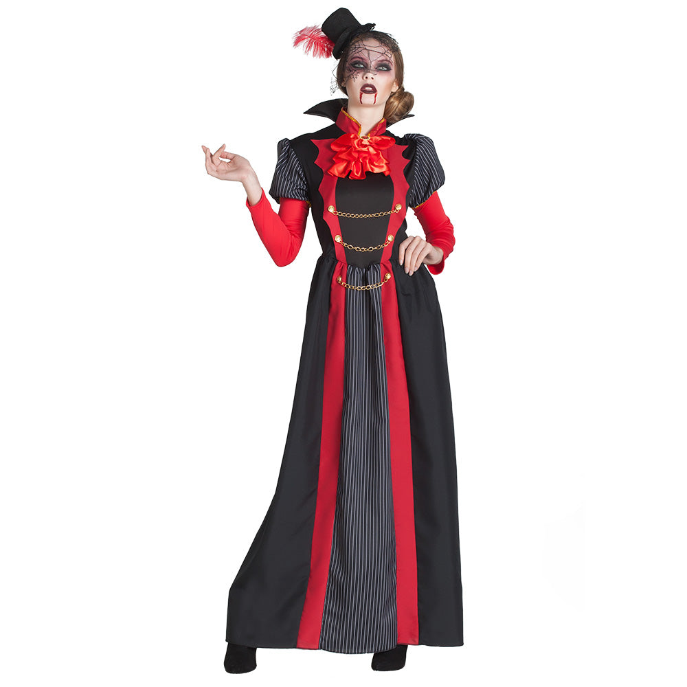 Déguisement Vampire Femme Gothique Noir et Rouge