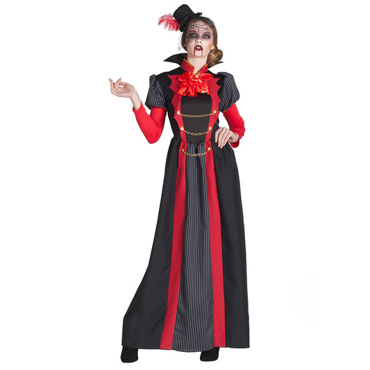 Déguisement Vampire Femme Gothique Noir et Rouge