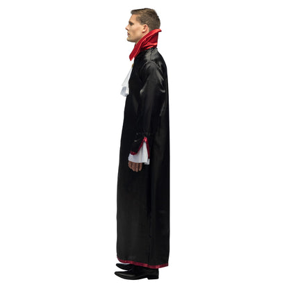 Cape Vampire Noire et Rouge avec Col - Déguisement Adulte