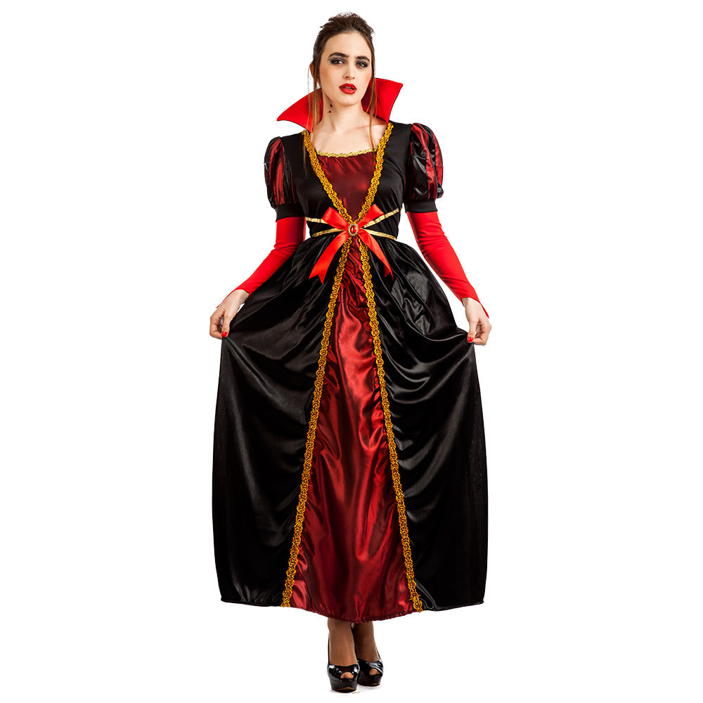 Déguisement Vampire Femme - Robe Noire et Rouge Luxe