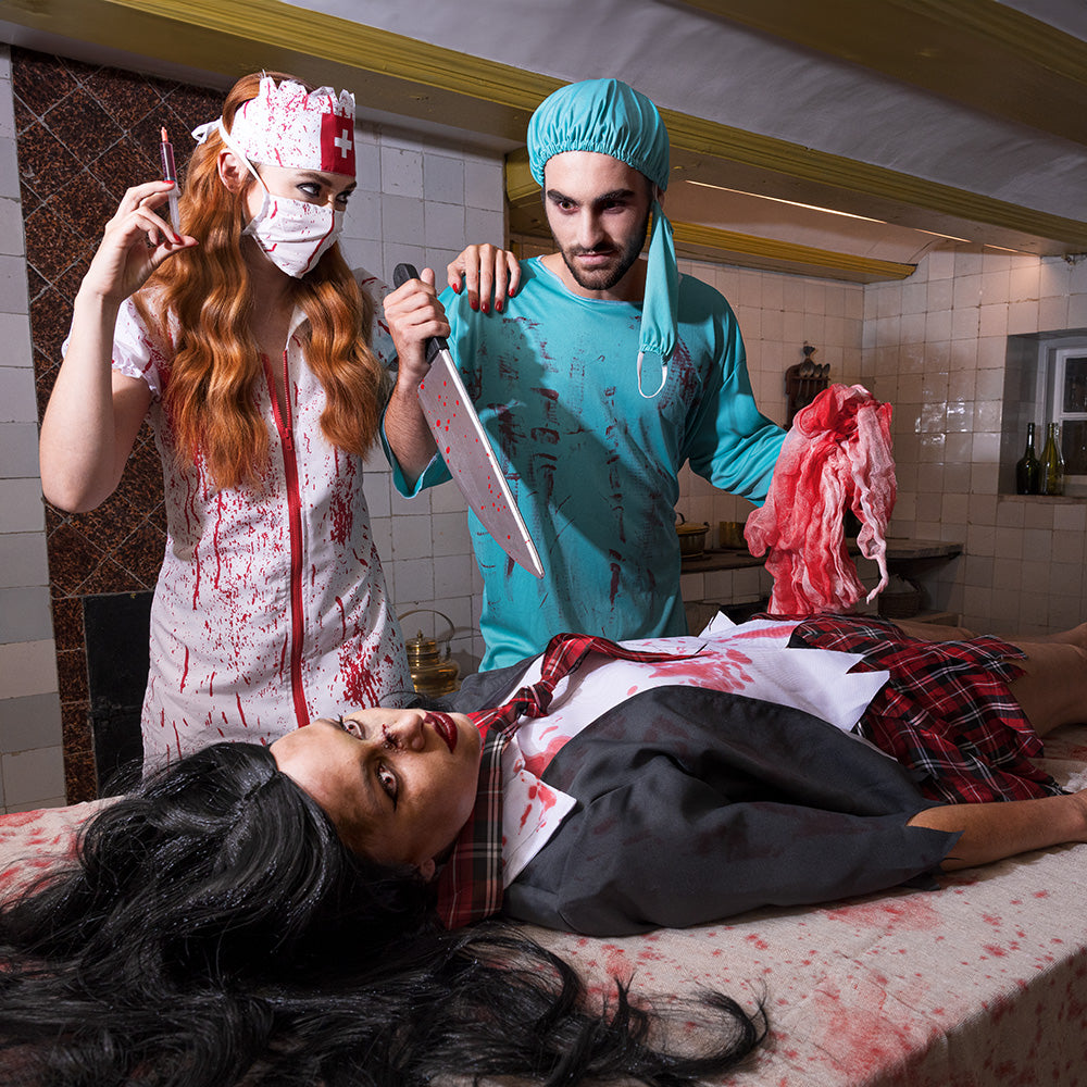 Costume Zombie Écolière Sanglant - Déguisement Halloween Femme