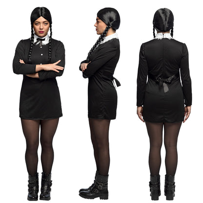 Déguisement Mercredi Addams Fille Noir avec Blazer
