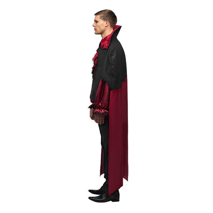 Costume Vampire Aristocrate - Cape Bordeaux et Chemise à Jabot