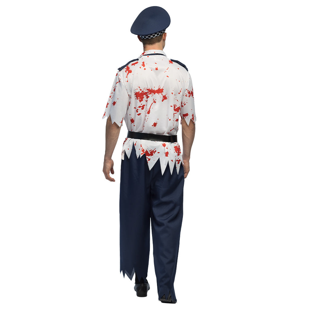 Déguisement Policier Zombie Sanglant Halloween Adulte