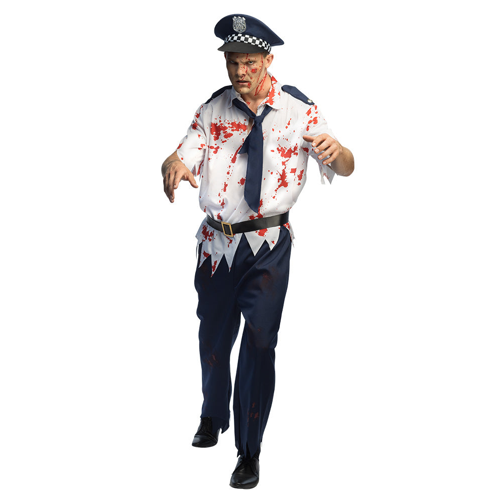 Déguisement Policier Zombie Adulte - Costume Sanglant Halloween