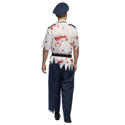 Déguisement Policier Zombie Adulte - Costume Sanglant Halloween