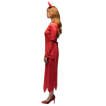 Déguisement Diablesse Rouge Sexy - Robe Longue Cornes