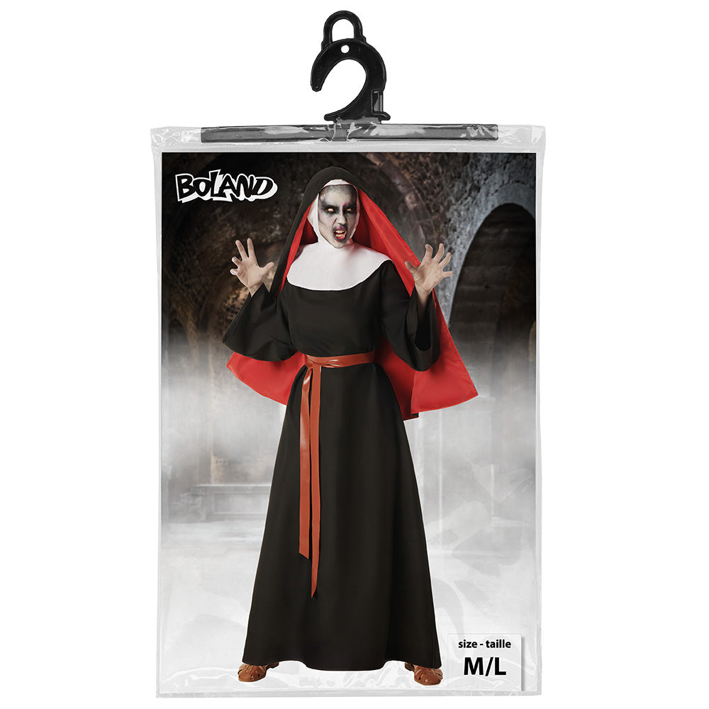 Déguisement Religieuse Vampire Halloween - Cape Rouge et Noire