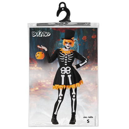 Déguisement Squelette Halloween Femme avec Haut Noir et Tutu