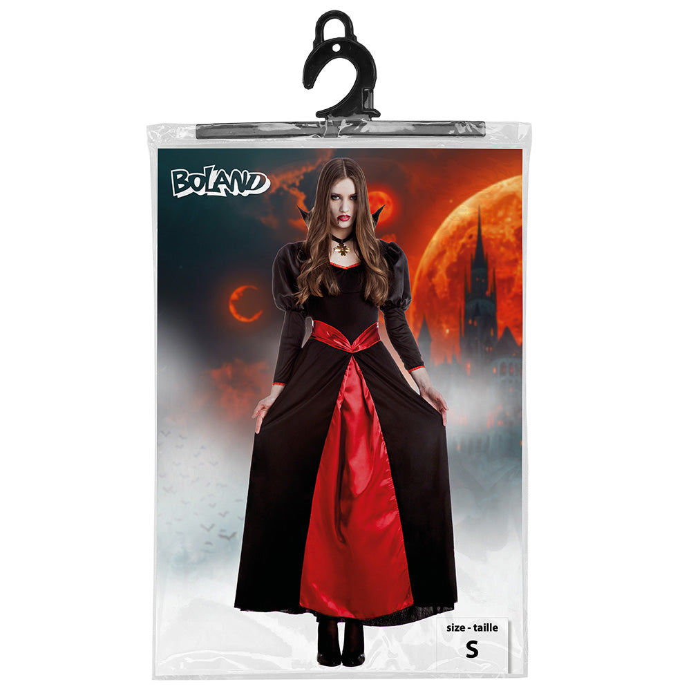 Déguisement Vampire Femme Noir et Rouge - Taille S
