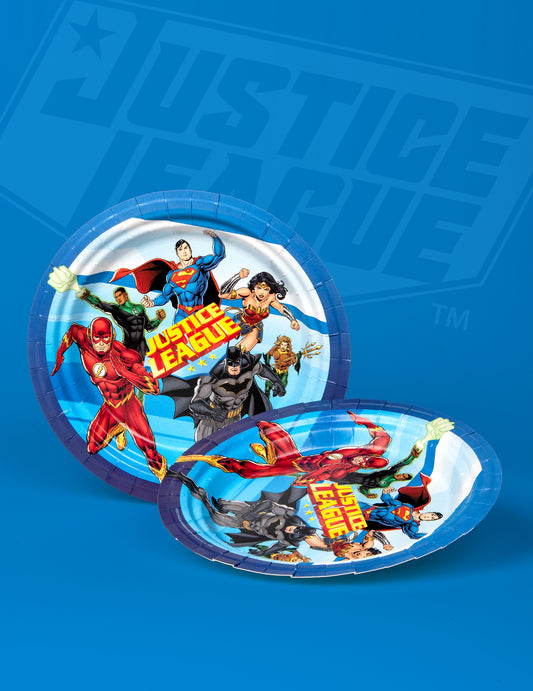 8 Assiettes en carton FSC® Justice League 23 cm