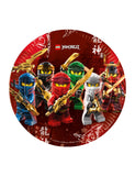 8 Assiettes en carton FSC® Lego Ninjago 23 cm