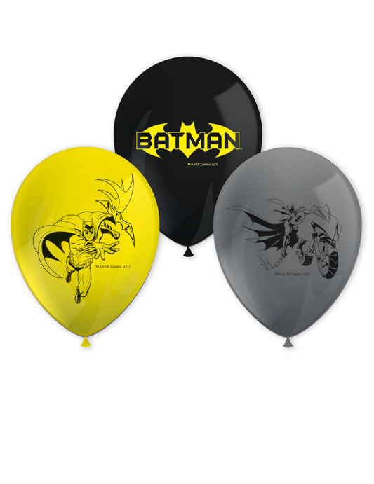 8 Ballons en latex Batman 26 cm