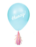 8 Ballons en latex avec tassels iridescentes et stickers 20,3 cm