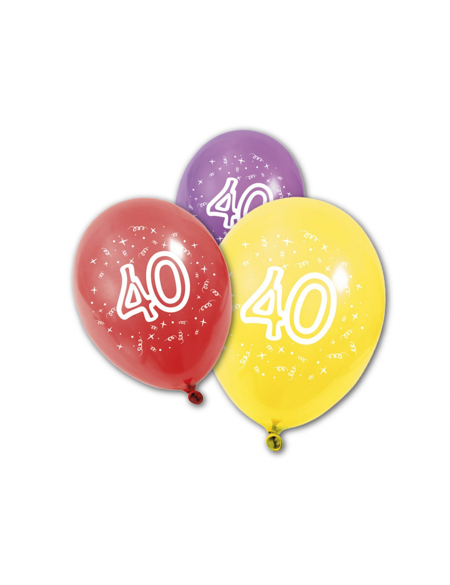 8 Ballons en latex anniversaire 40 ans 30 cm