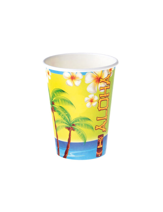 8 Gobelets en carton Aloha 25 cl