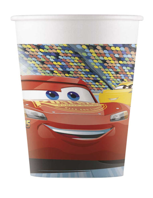 8 Gobelets en carton Cars 3 200 ml